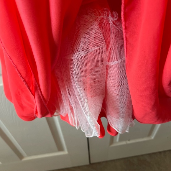 Fancy Coral dress with Rhinestones - Picture 6 of 8